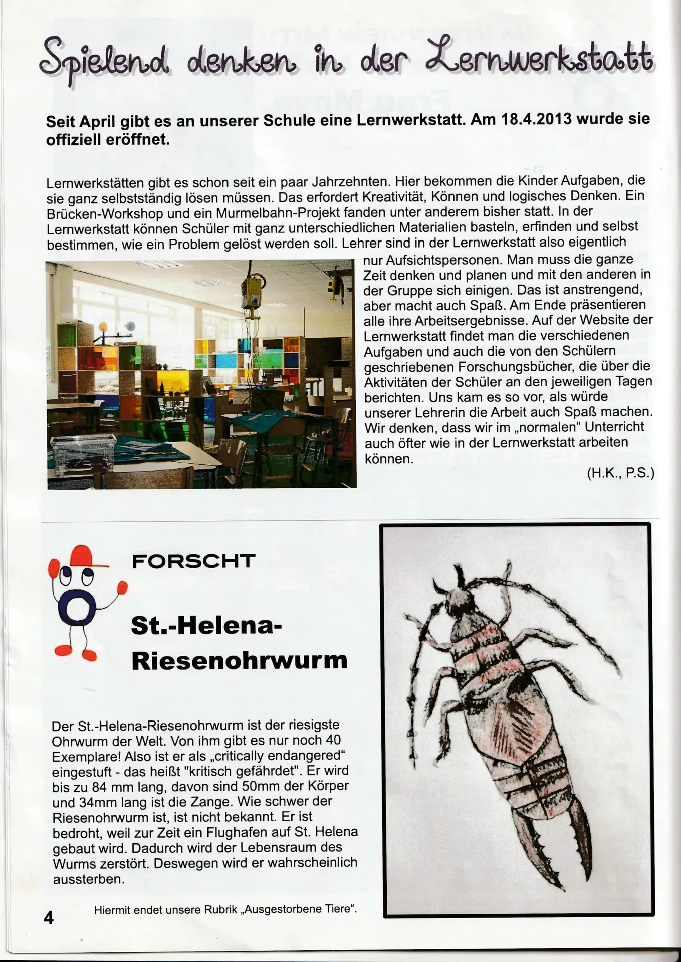 Foto Lernwerkstatt – Archiv der Modersohn-Grundschule