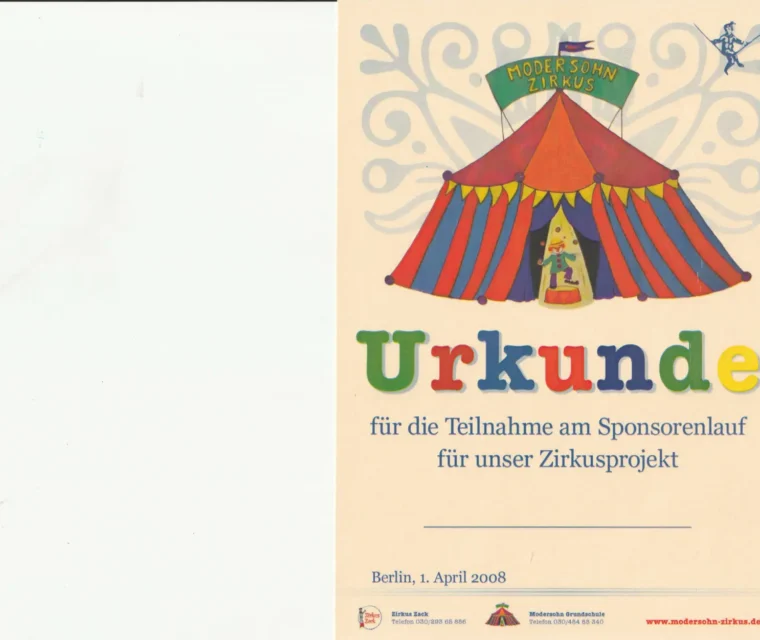 Foto Zirkusprojekt – Archiv der Modersohn-Grundschule